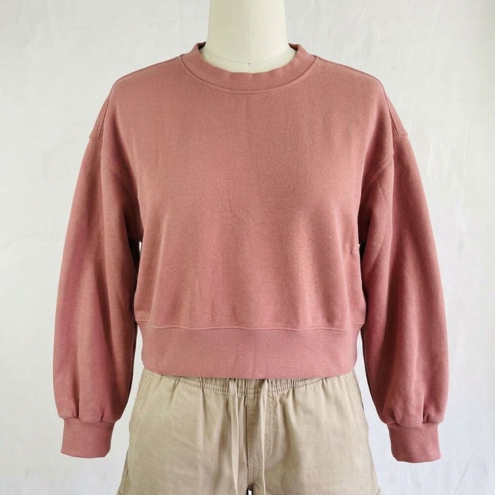 Lululemon Perfectly Oversized Cropped Crew Womens Large Pink Softstreme Pullover